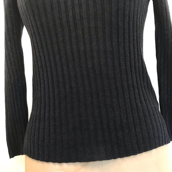 Theory Sag Harbor Kambee Armada Blue Linen knit Long Sleeve Sweater - Picture 5 of 16